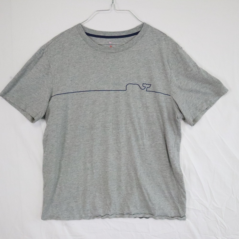 Vineyard Vines T-Shirt Mens Small Crew Neck Whale Logo Tee Gray Short Sleeve